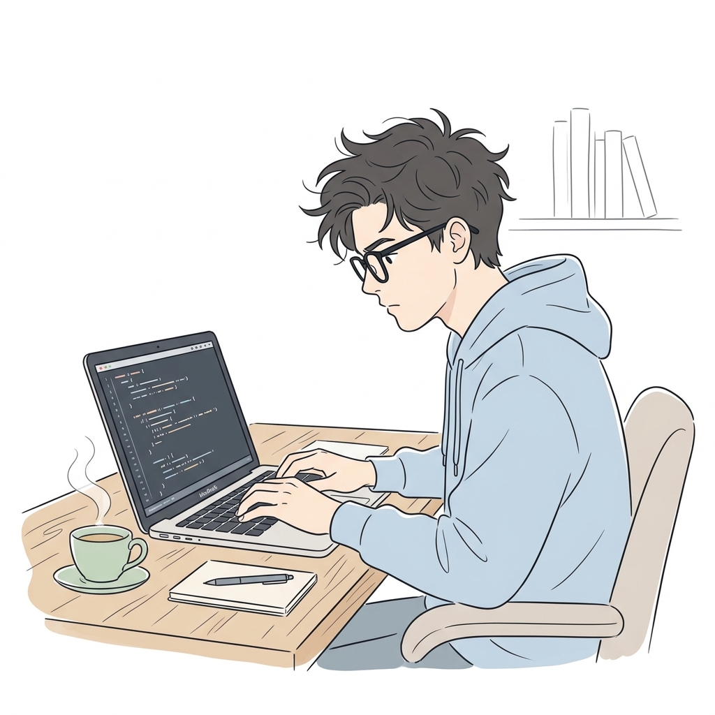 Cozy Minimal Line Art Character Study