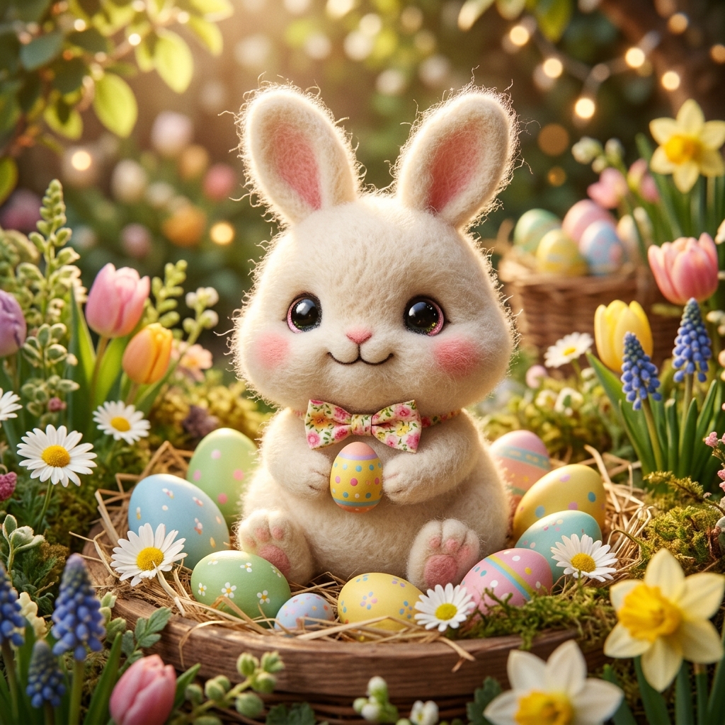 Kawaii Felt Easter Bunny
