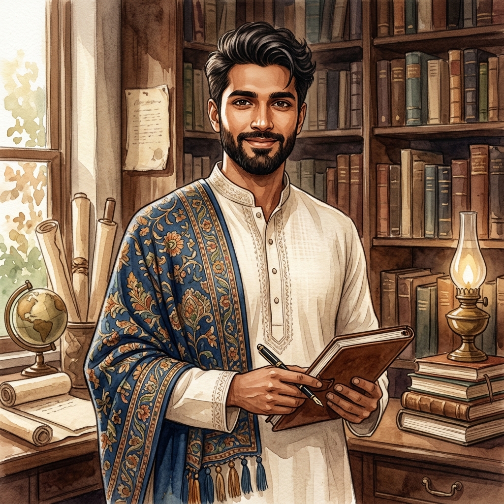 South Asian Male Character Illustration
