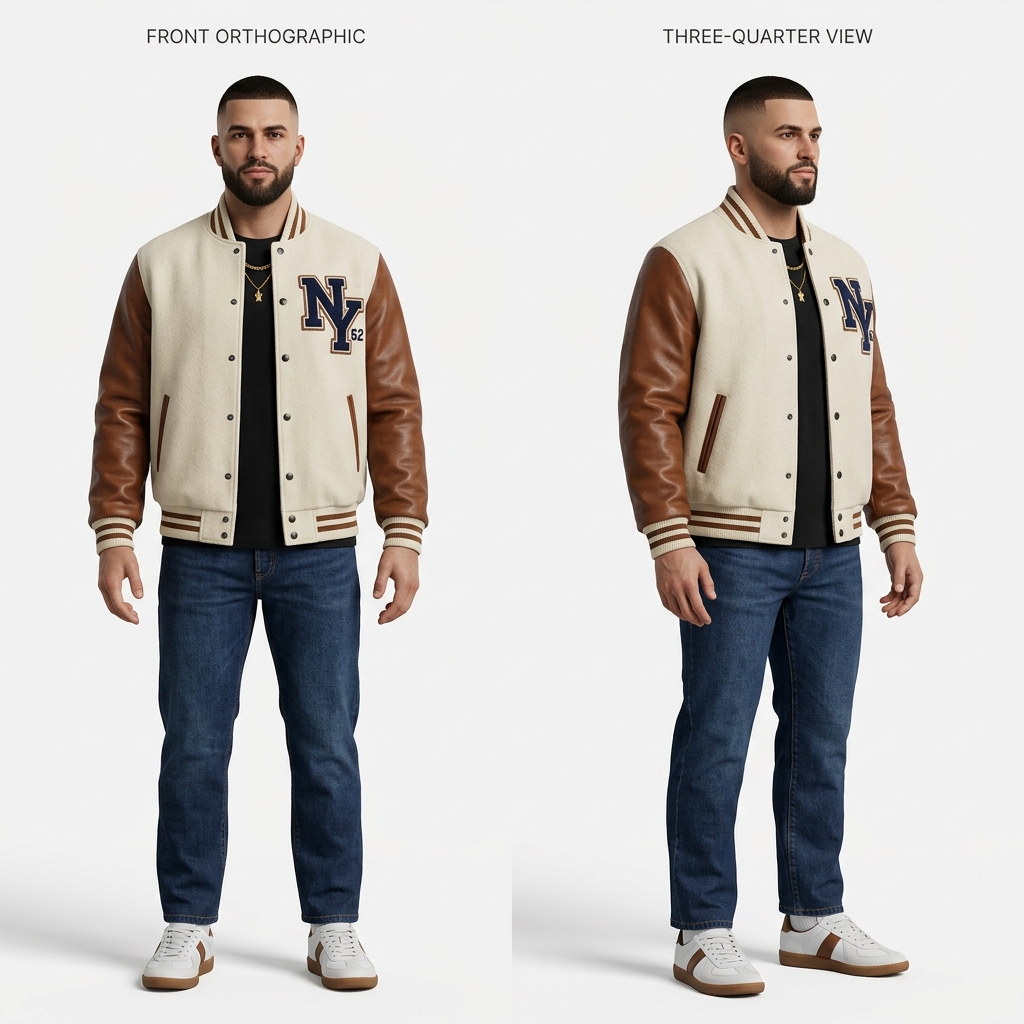 3D Character Sheet for Varsity Jacket
