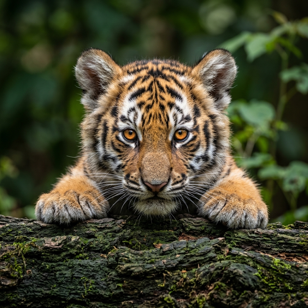 4K Wallpaper of a Baby Tiger Cub